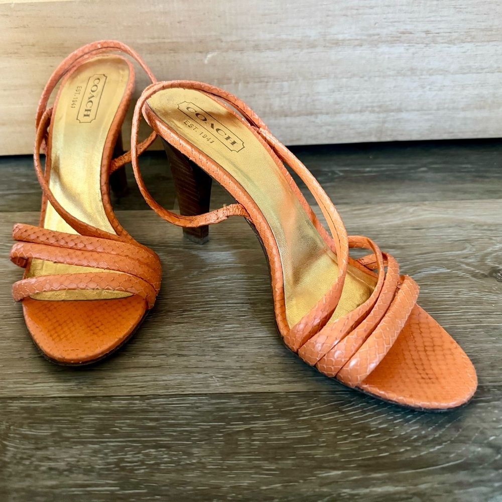 Coach orange Beatriz Sling Backs 8 1/2